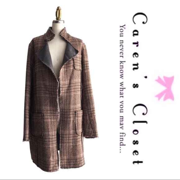 Manila Grace Jackets & Blazers - Manila Grace Italian Tartan Plaid Overcoat